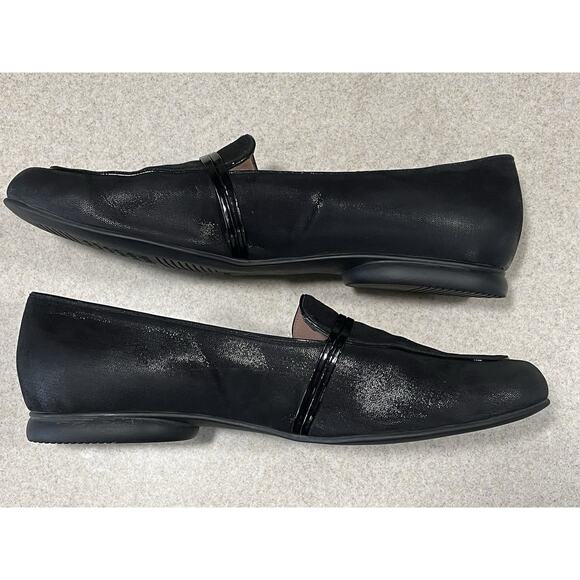 Beautifeel Plie Black Sparkle Suede Loafer Flats Made In Israel Women’s Size 11 - Picture 5 of 11